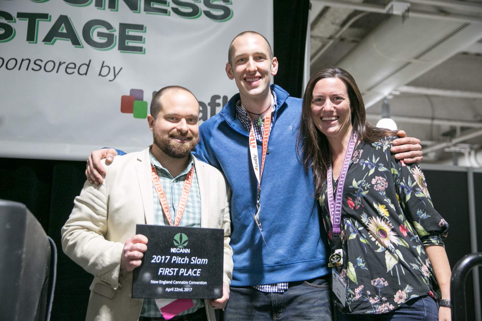Pitch Slam winners on stage at NECANN