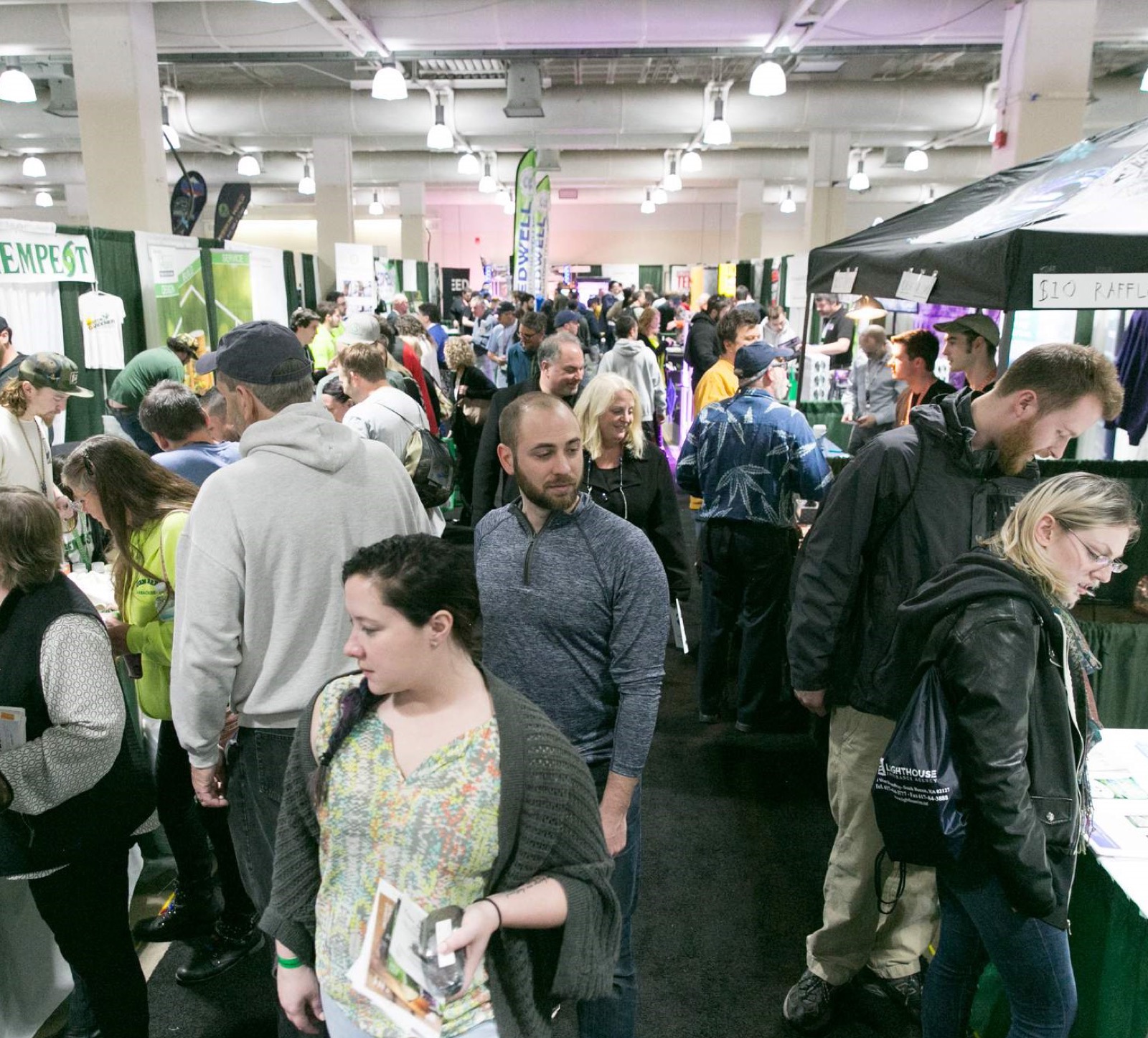 A packed NECANN exhibit hall